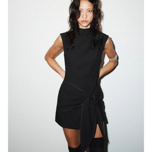 Zara Black Midi Dress - Picture 3 of 6